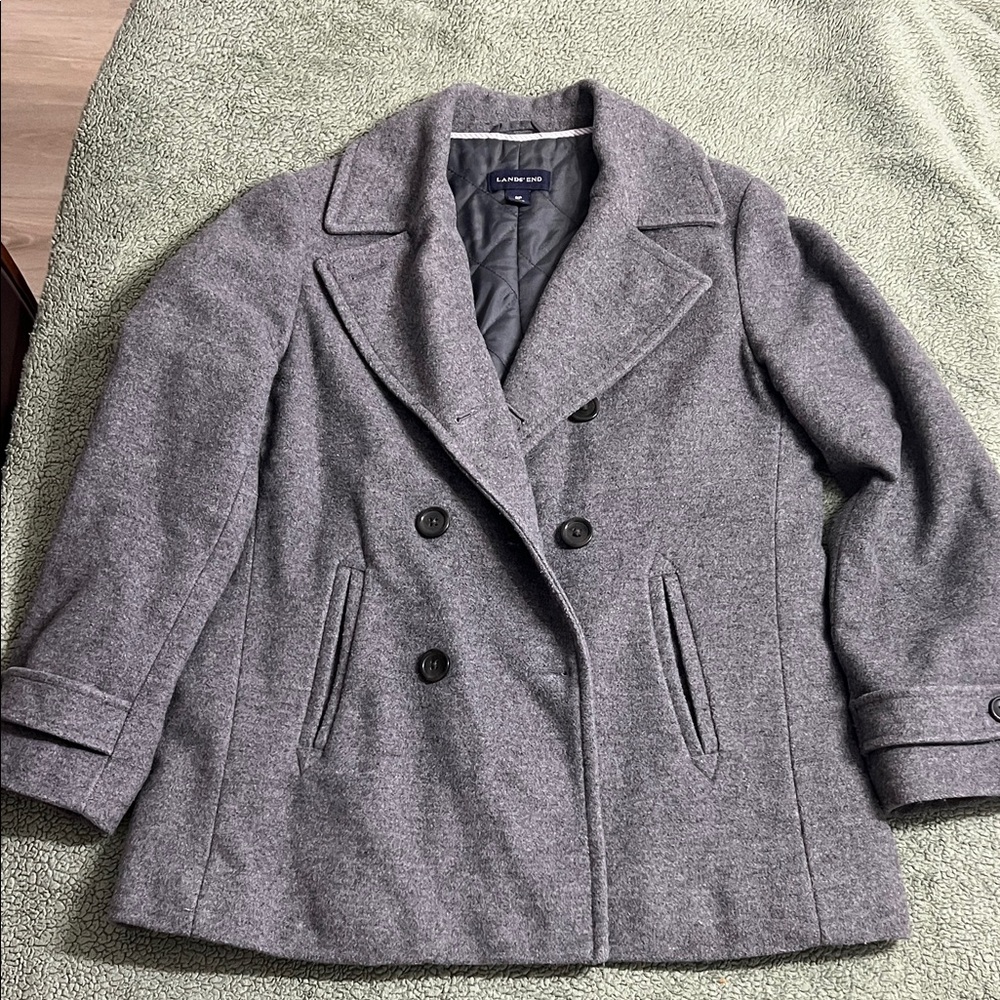 Lands' End Gray Pea Coat